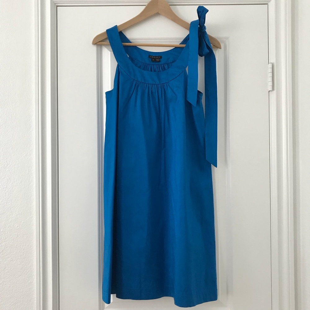 Theory trapeze tie neck dress